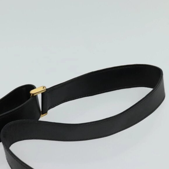 GUCCI Web Sherry Line Shoulder Bag Leather Black Gold Red Auth IN032 - Picture 7 of 16